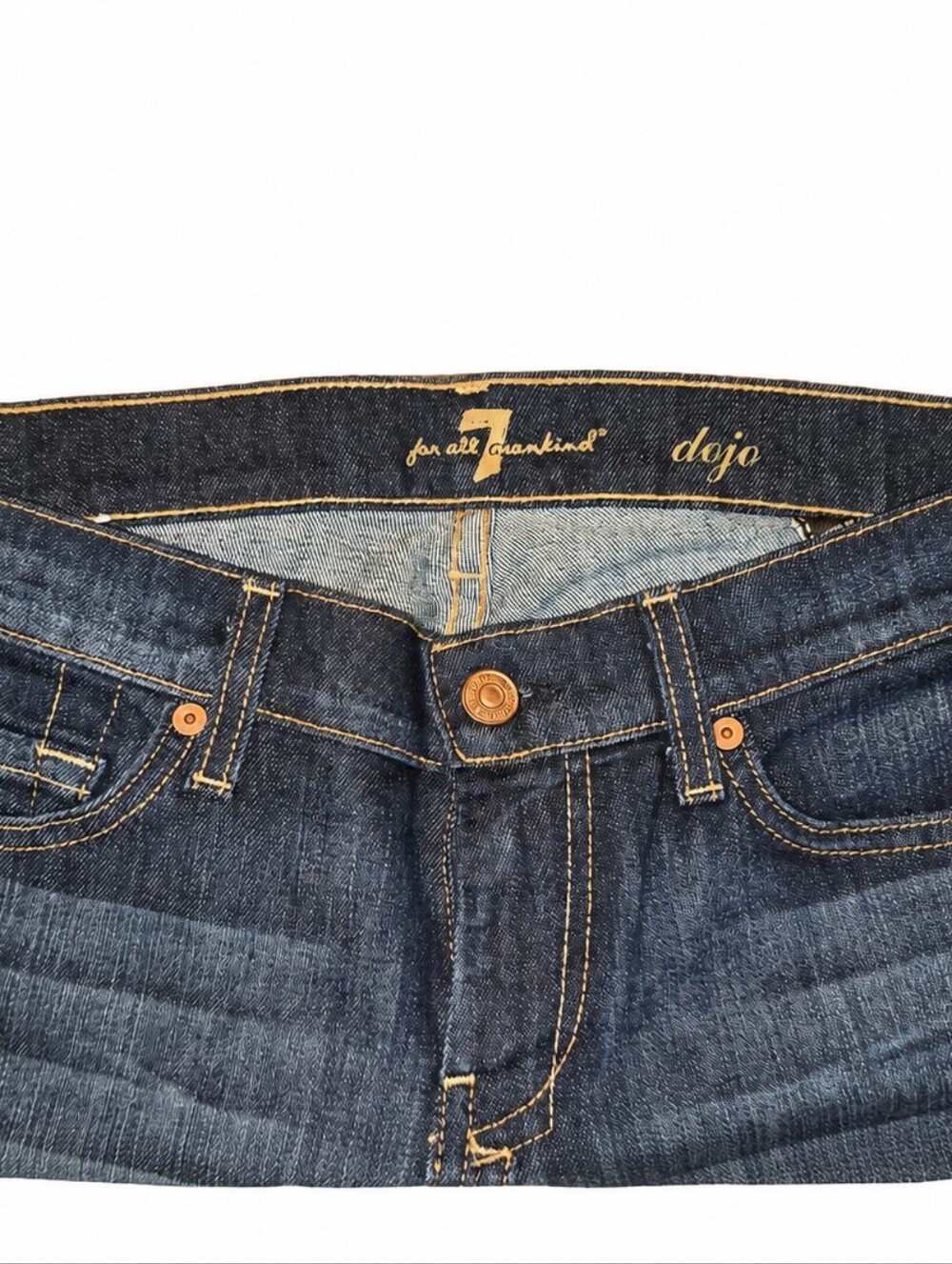 7 For All Mankind Dojo Flare Jeans Size 27 Dark Wash - Picture 4 of 6